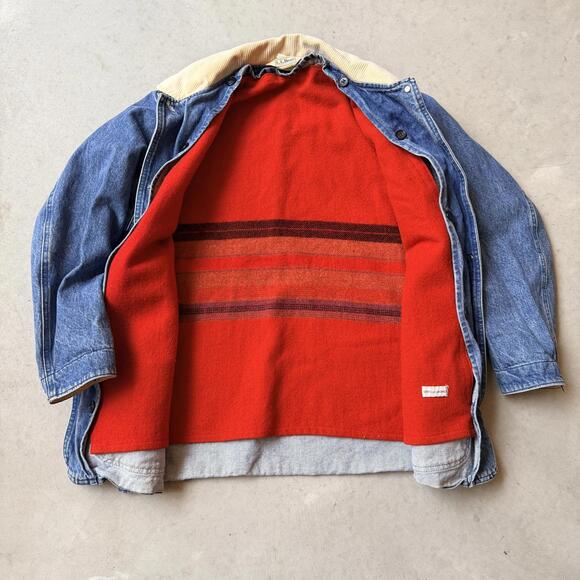 Vintage L.L. Bean Denim Barn Coat Blanket Lined Chore Jacket USA Freeport Maine - Picture 7 of 9